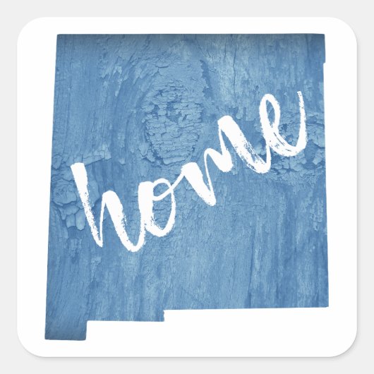 New Mexico Home Wood Grain Quadratischer Aufkleber (Vorderseite)