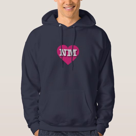 New Mexico Hot Pink Heart - I Liebe NM Hoodie (Vorderseite)