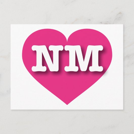 New Mexico Hot Pink Heart - I Liebe NM Postkarte (Vorderseite)
