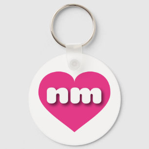 New Mexico Hot Pink heart - I Liebe nm Schlüsselanhänger