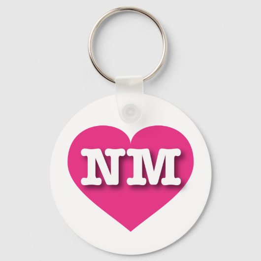 New Mexico Hot Pink Heart - I Liebe NM Schlüsselanhänger (Vorderseite)