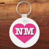 New Mexico Hot Pink Heart - I Liebe NM Schlüsselanhänger (Vorderseite)
