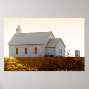 New Mexico Hügellandkirche Poster