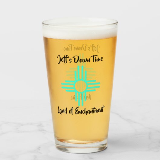 New Mexico Individuelle Name Zia Sun Symbol Gift B Glas (Rückseite (gefüllt))