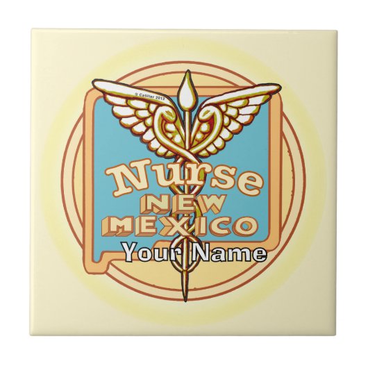 New Mexico Krankenschwester Caduceus Kachel (Vorderseite)