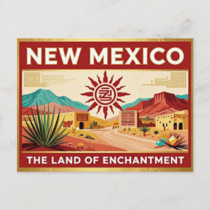 NEW MEXICO Land of Enchantment Erbe Postkarte