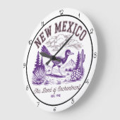 New Mexico Land of Enchantment Roadrunner Große Wanduhr (Winkel)
