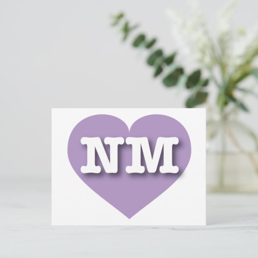 New Mexico Lavender Heart - I Liebe NM Postkarte (Stehend Vorderseite)