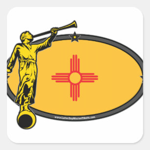 New Mexico LDS Mission no Label Angel Moroni Quadratischer Aufkleber