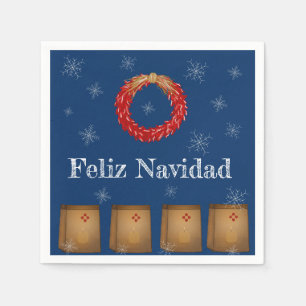 New Mexico Luminarias Farolitos Zia Roter Chile Serviette
