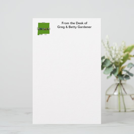 New Mexico Map Kontur Foto Text Briefpapier (Stehend Vorderseite)