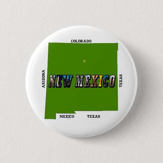 New Mexico Map Kontur Foto Text Button (Vorderseite)