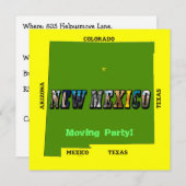New Mexico Map Kontur Foto Text Einladung (Vorne/Hinten)