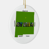 New Mexico Map Kontur Foto Text Keramikornament (Rechts)