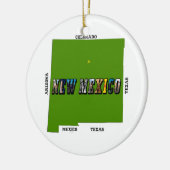 New Mexico Map Kontur Foto Text Keramikornament (Links)