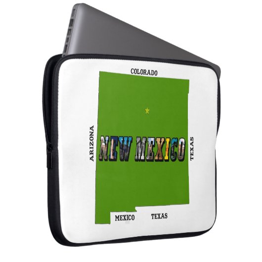 New Mexico Map Kontur Foto Text Laptopschutzhülle (Vorne Rechts)