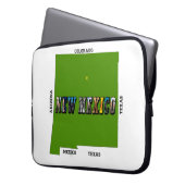 New Mexico Map Kontur Foto Text Laptopschutzhülle (Vorderseite Links)