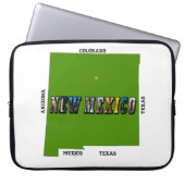 New Mexico Map Kontur Foto Text Laptopschutzhülle (Vorderseite)