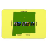New Mexico Map Kontur Foto Text Magnet (Horizontal)