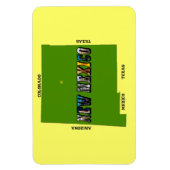 New Mexico Map Kontur Foto Text Magnet (Vertikal)