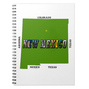 New Mexico Map Kontur Foto Text Notizblock