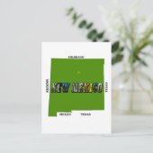 New Mexico Map Kontur Foto Text Postkarte (Stehend Vorderseite)