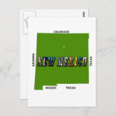 New Mexico Map Kontur Foto Text Postkarte (Vorne/Hinten)