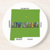 New Mexico Map Kontur Foto Text Untersetzer (Vorne)