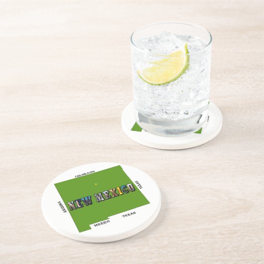 New Mexico Map Kontur Foto Text Untersetzer (Seite)