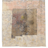 New Mexico Map Petroglyph Duschvorhang (Vorderseite)