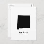New Mexico Map - Schwarz und Weiß Modernes Mexiko Postkarte (Vorne/Hinten)