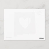 New Mexico Map Shape Grey Heart Cutout Mexikanisch Postkarte (Rückseite)