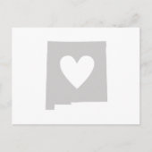 New Mexico Map Shape Grey Heart Cutout Mexikanisch Postkarte (Vorderseite)
