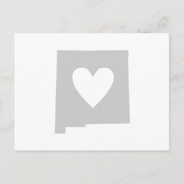 New Mexico Map Shape Grey Heart Cutout Mexikanisch Postkarte