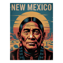 New Mexico Native Symbol Desert Sunset Poster