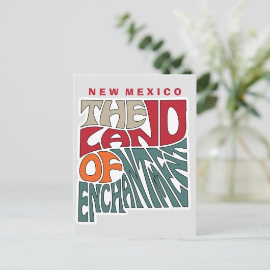 New Mexico Nickname Word Art Postkarte (Stehend Vorderseite)