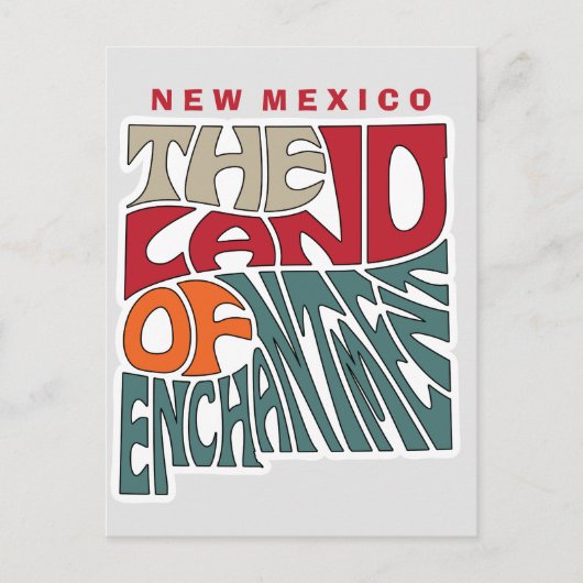 New Mexico Nickname Word Art Postkarte (Vorderseite)