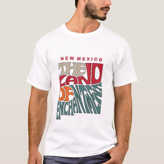 New Mexico Nickname Word Art T-Shirt (Vorderseite)