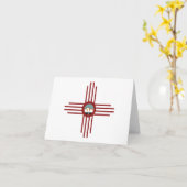 New Mexico NM Zia Indian Symbol Waterfall Karte (Gelbe Blume)