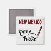 New Mexico Notary Public Burgundy Tinte Pen Magnet (Vorderseite/Rückseite)