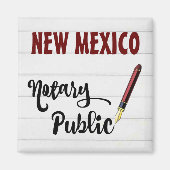 New Mexico Notary Public Burgundy Tinte Pen Magnet (Vorne)