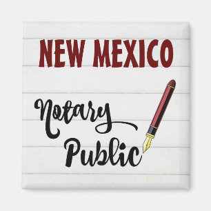 New Mexico Notary Public Burgundy Tinte Pen Magnet
