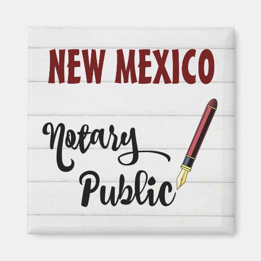 New Mexico Notary Public Burgundy Tinte Pen Magnet (Vorne)