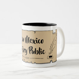 New Mexico Notary Public Scroll Feather Quill Zweifarbige Tasse