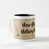 New Mexico Notary Public Scroll Feather Quill Zweifarbige Tasse (Vorderseite Links)