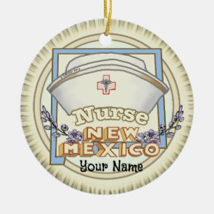 New Mexico Nurse Keramik Ornament