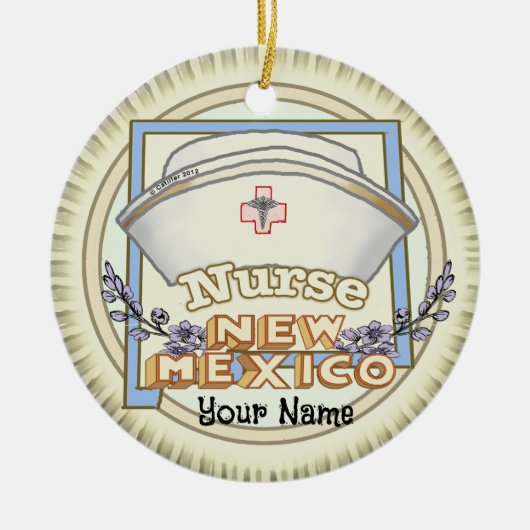 New Mexico Nurse Keramik Ornament (Vorne)