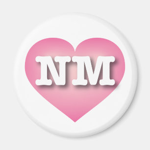 New Mexico Pink Fade Heart - I Liebe NM Magnet