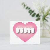 New Mexico pink fade heart - I Liebe nm Postkarte (Stehend Vorderseite)