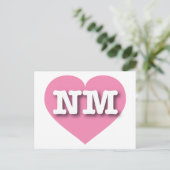 New Mexico Pink Heart - I Liebe NM Postkarte (Stehend Vorderseite)